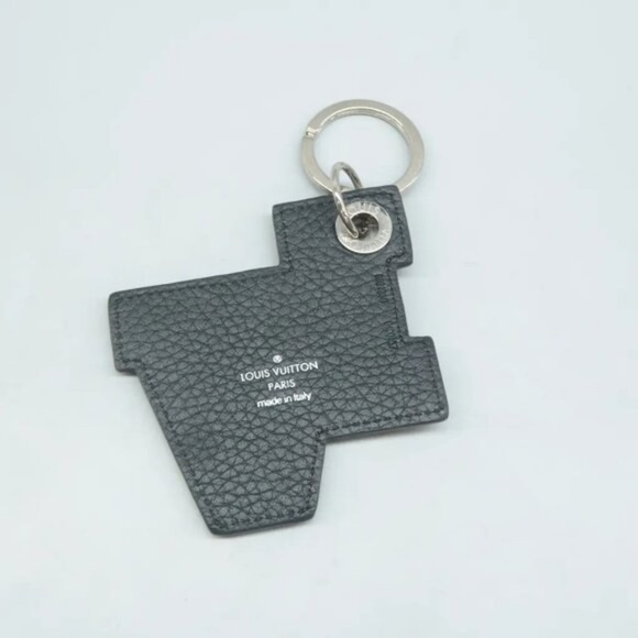 100% Authentic Louis Vuitton LV Letter Red&Blue Silver-tone Leather Bag Charm - Picture 2 of 7